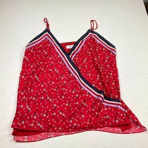 Bailey 44 Womens Faux Wrap Cami Tank Top Floral Spaghetti Strap Shirt MEDIUM